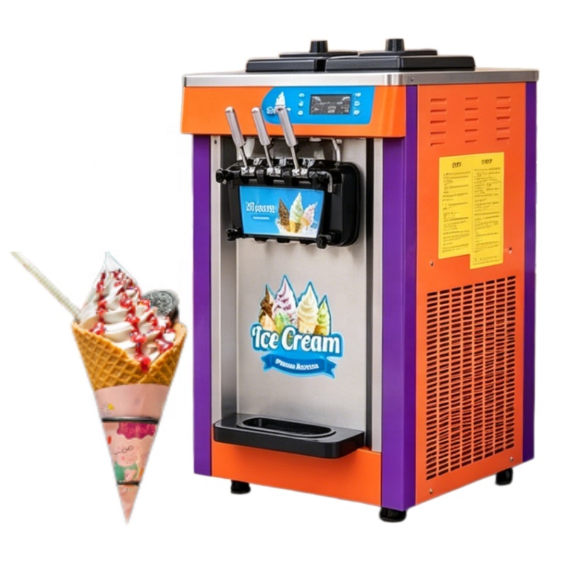 Soft Serve Ice Cream Machine - 3 Flavor Soft Serve Ice Cream
