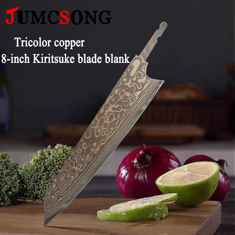 Commercial Kitchen Setup - JUMCSONG Tricolor Copper Kiritsuke Blade Blank