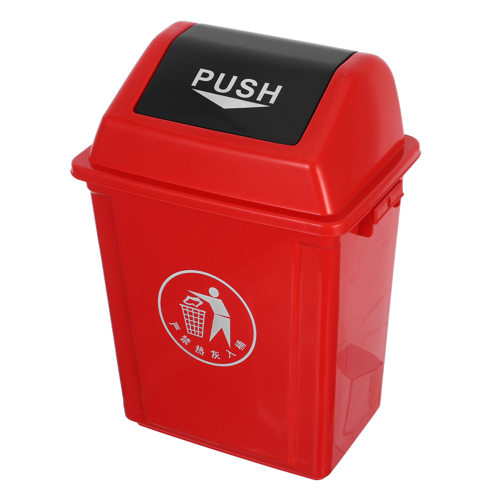 Commercial Kitchen Garbage Can - Swing Top Trash Can Red 10L