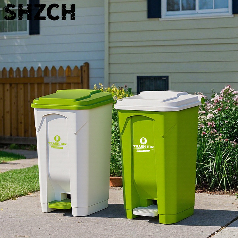 Commercial Kitchen Garbage Can - Large Outdoor Step Trash Can, Heavy
