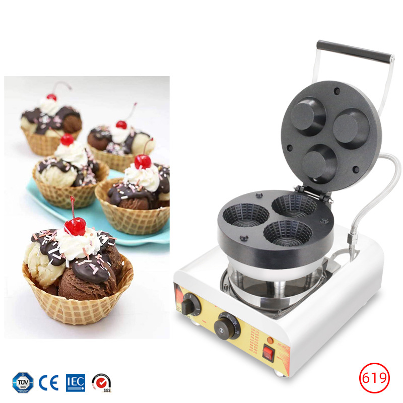 Commercial Triple-Hole Ice Cre - Waffle Maker Commercial recension och pris