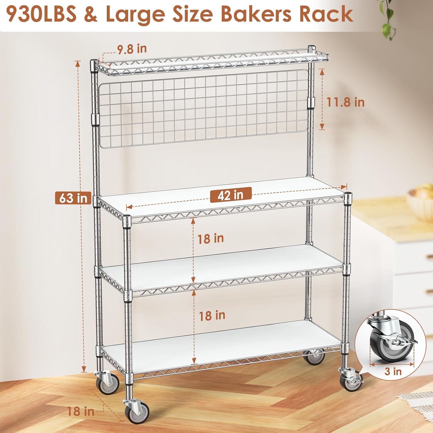 Bakers Rack Display Stand Stor - Commercial Kitchen Microwave recension och pris