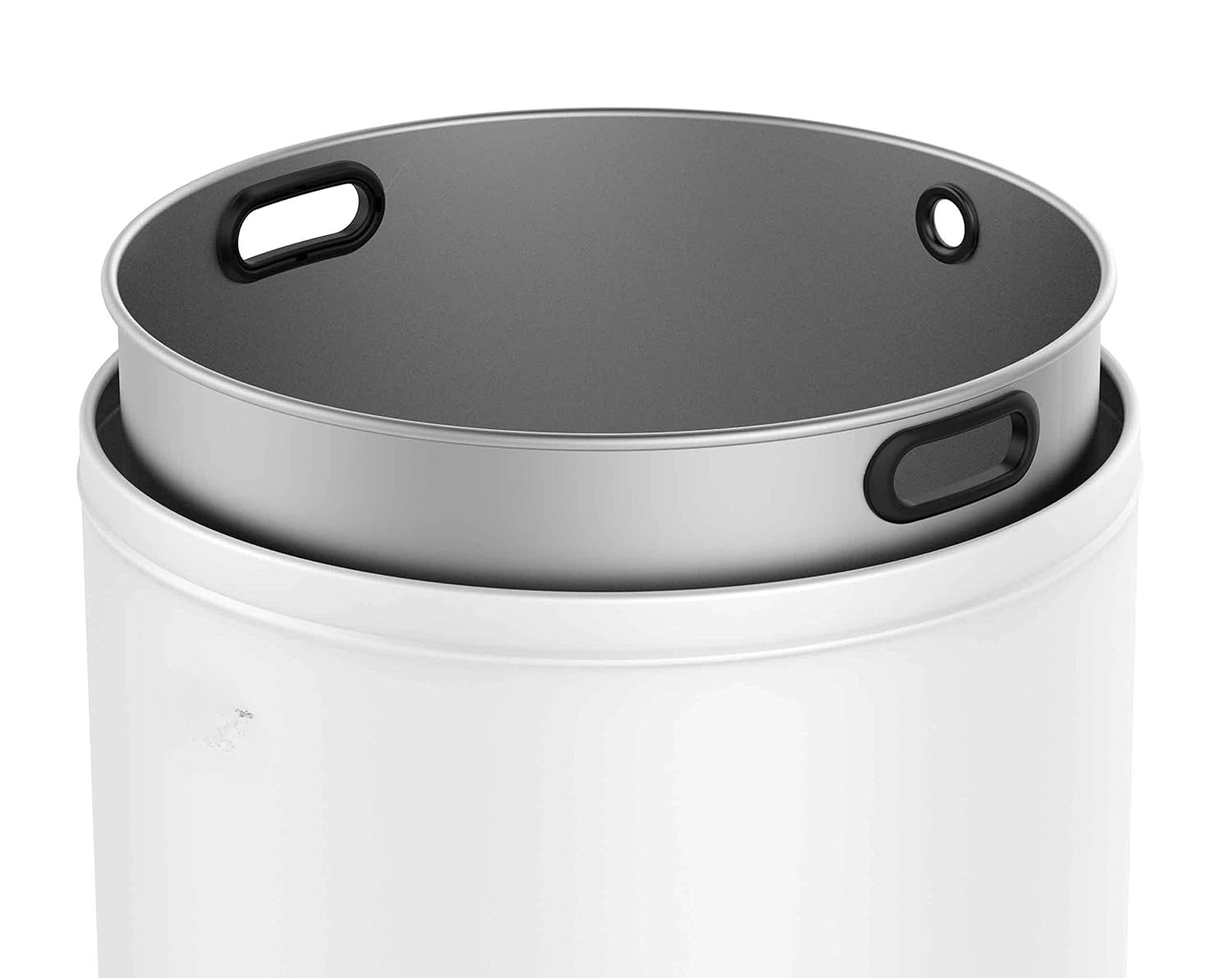 White Brushed Stainless‑Steel  - Commercial Kitchen Garbage Can recension och pris