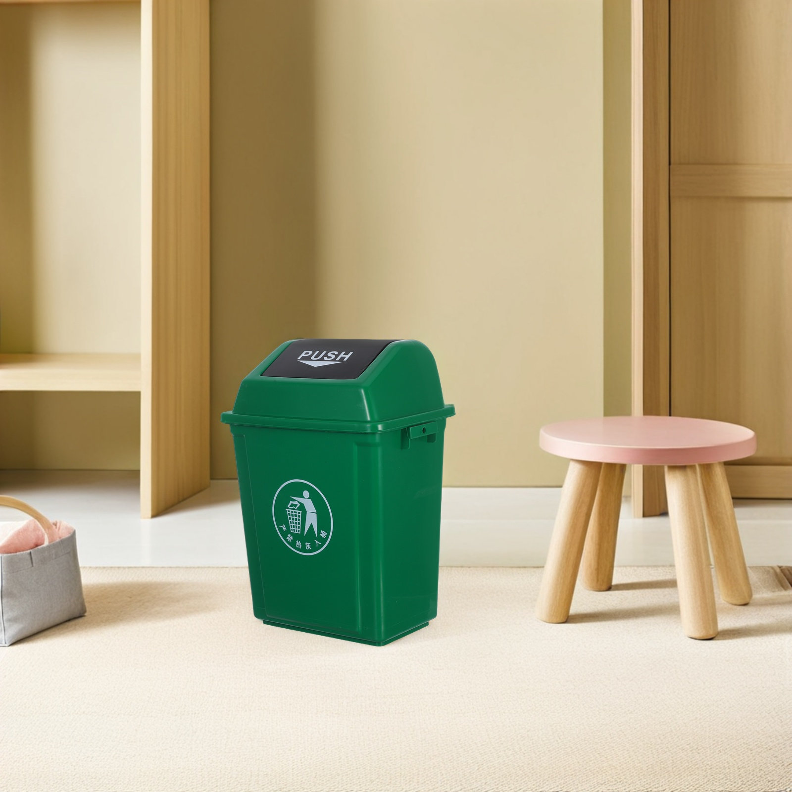 10L Green Swing Top Garbage Ca - Commercial Kitchen Garbage Can recension och pris