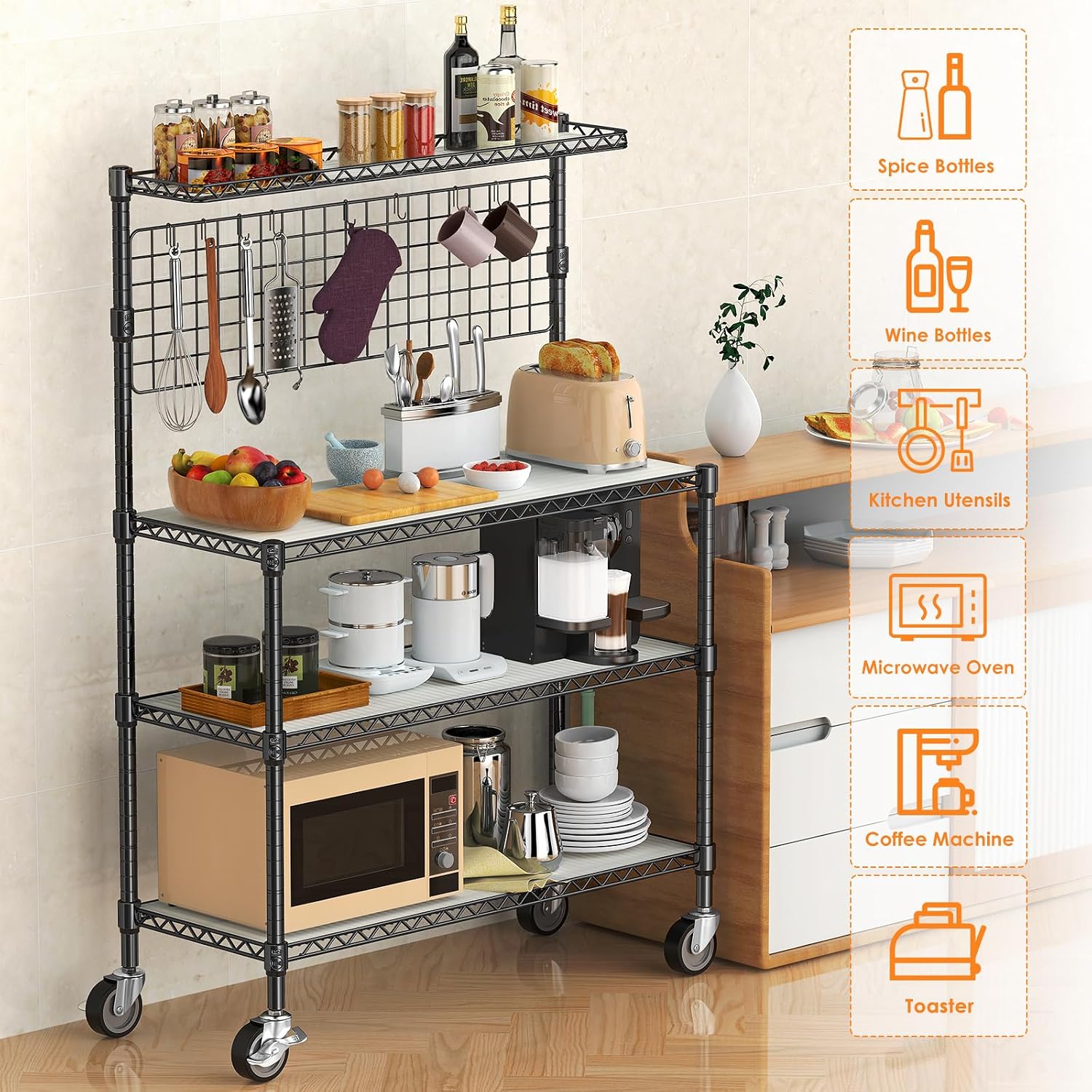 Bakers Rack Display Stand Stor - Commercial Kitchen Microwave recension och pris