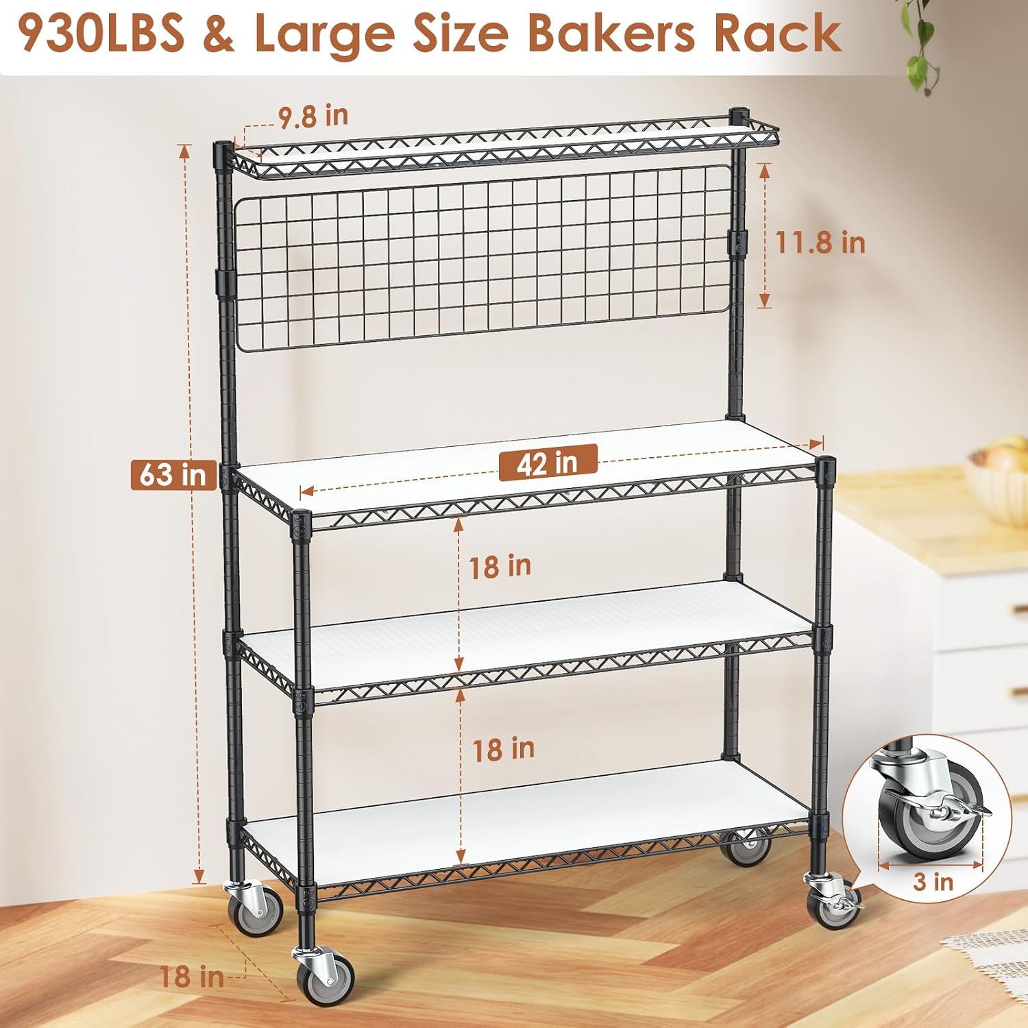 Bakers Rack Display Stand Stor - Commercial Kitchen Microwave recension och pris