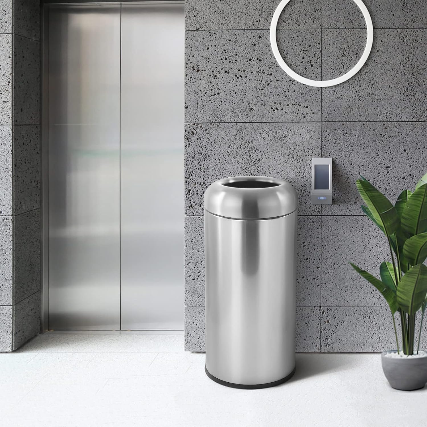 Large Stainless Steel Open‑Top - Commercial Kitchen Garbage Can recension och pris