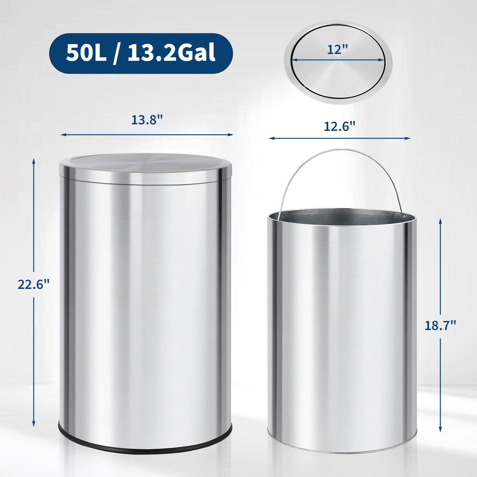 13 Gallon Round Trash Can, Sta - Commercial Kitchen Garbage Can recension och pris