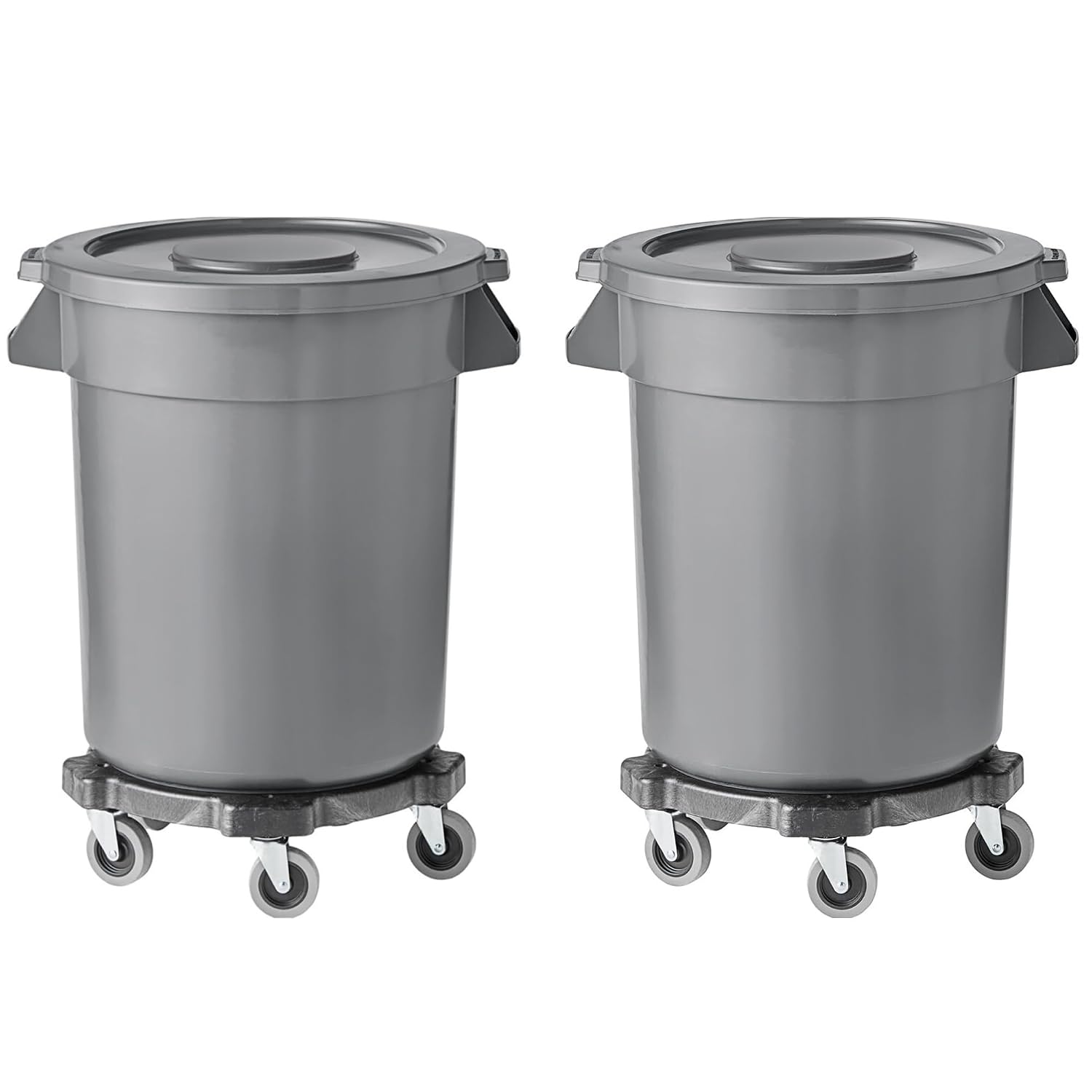 2 Pack 32 Gallon Gray Round Co - Commercial Kitchen Garbage Can recension och pris